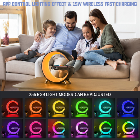 G Shaped LED Lamp | Bluetooth Speake Wireless Charger Atmosphere Lamp